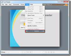 Foxit-Reader-Optionen
