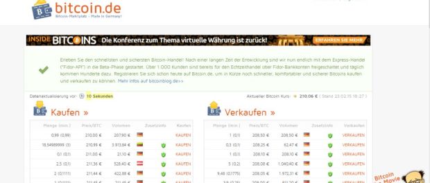 Bitcoin.de Screenshot