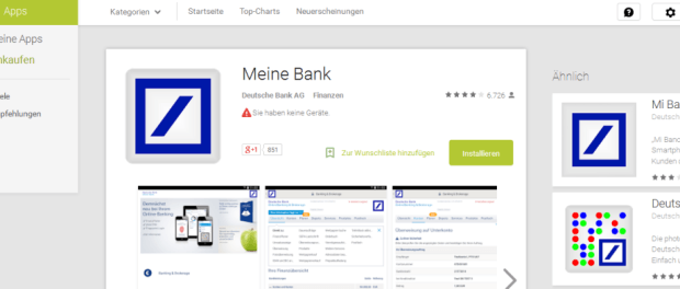 Banking App im Google Play Store